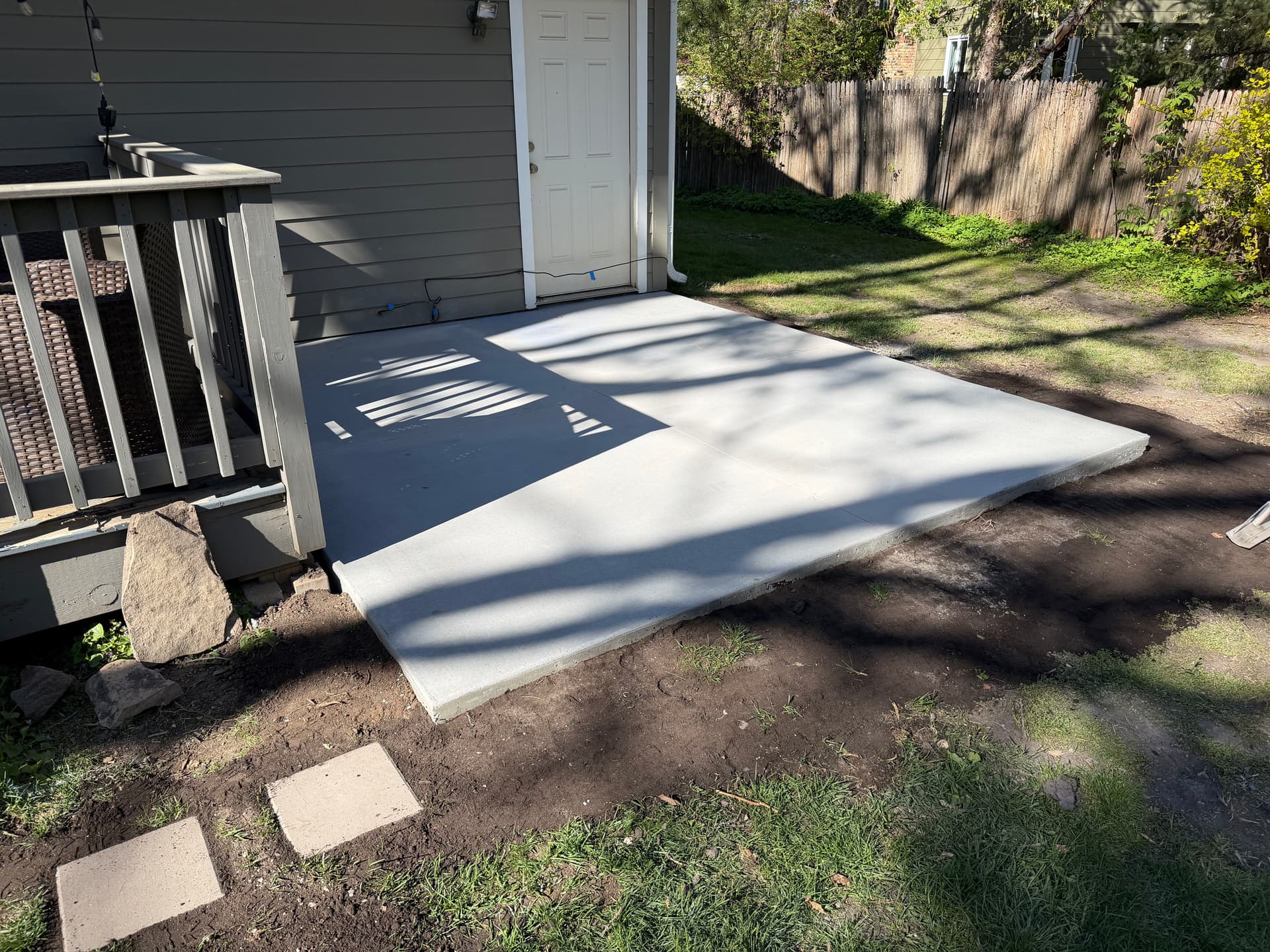 Gallery photos for Concrete Patio Built Level and Ready for a Hot Tub: Image #1
