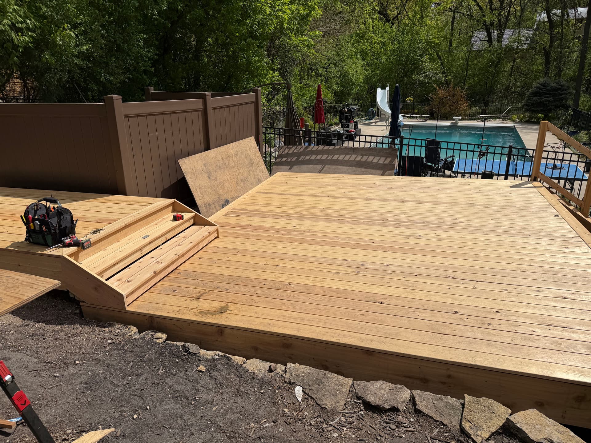 Gallery photos for New Cedar Floating Deck Build in Hopkins MN: Image #1