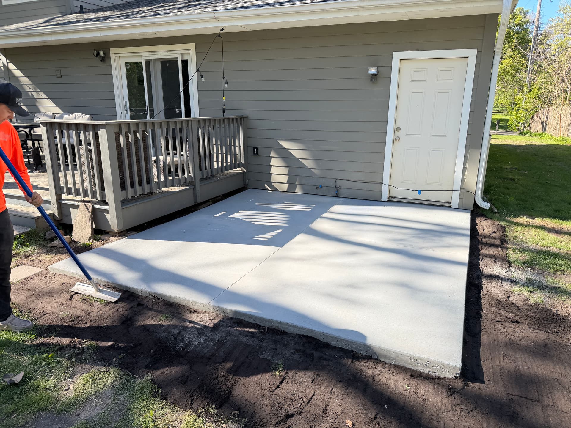 Concrete Patio Built Level and Ready for a Hot Tub image