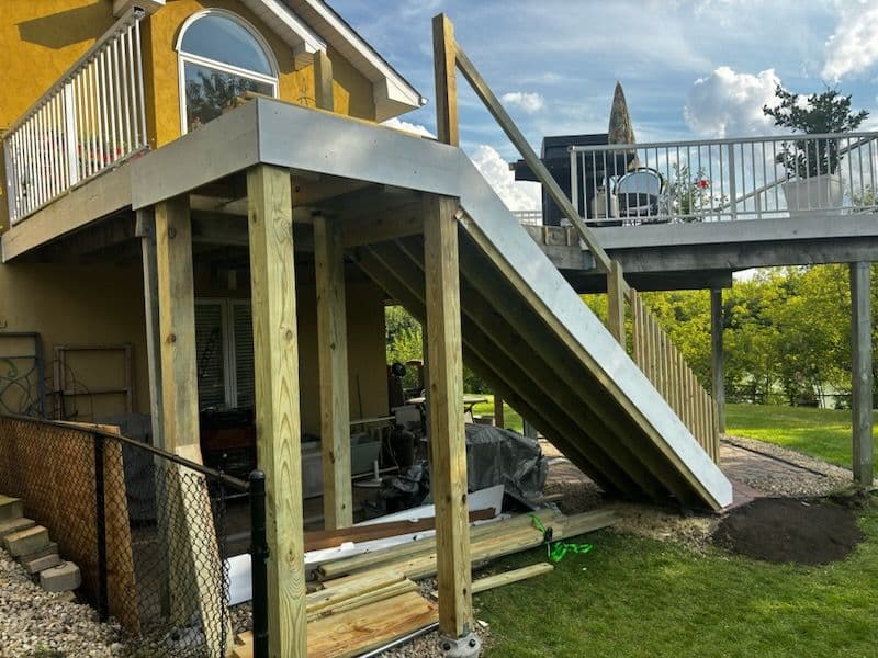 Chanhassen Deck Staircase Prepped for Painting image