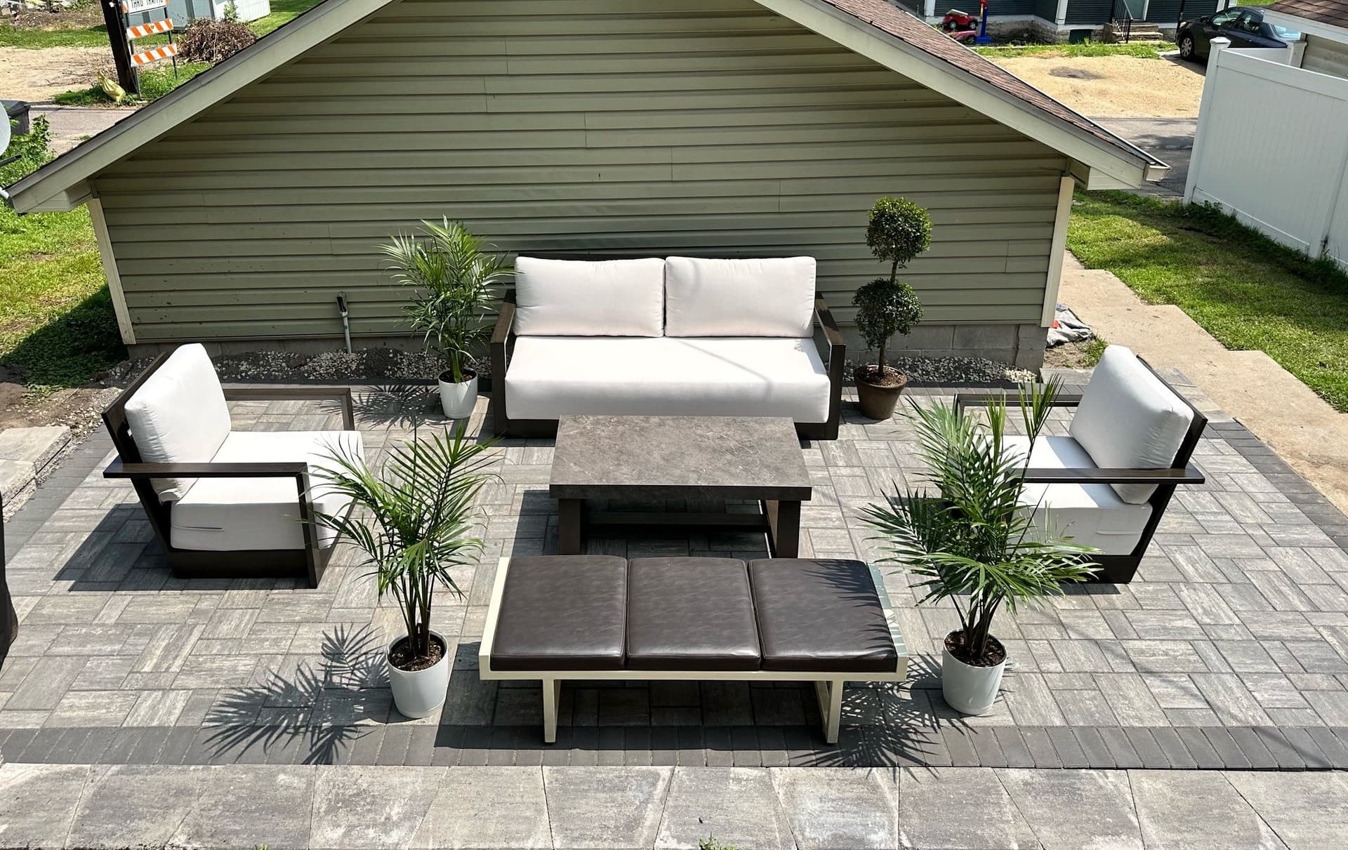 Elegant Custom Patio with Retaining Wall image