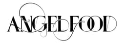Stylized black text logo for "Angel Food" with elegant flourishes.